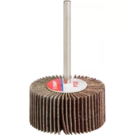 Круг шлифовальный ЗУБР &quot;МАСТЕР&quot; веерный лепестковый, на шпильке, тип КЛО, зерно-электрокорунд нормальный, P100, 15х30мм 36600-100 купить в Тобольске