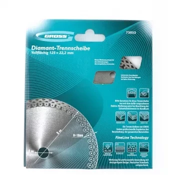 Диск алмазный ф125х22,2мм, тонкий, сплошной, мокрое резание GROSS 73053 купить в Тобольске