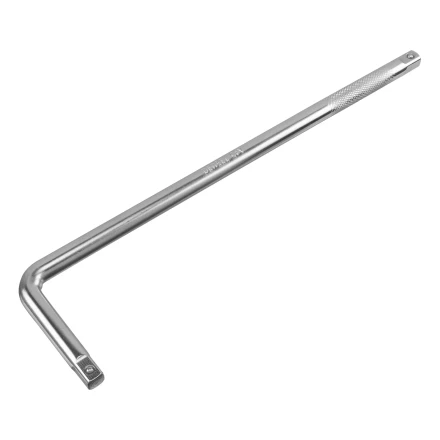 Вороток Г-образный, 375*100 мм, квадрат 1/2&quot;, CrV, матовый хром Denzel 14067 купить в Тобольске