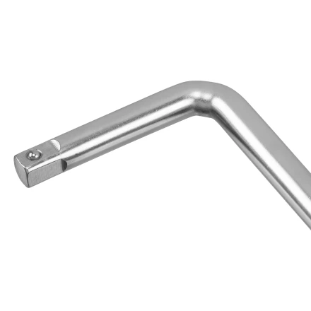 Вороток Г-образный, 375*100 мм, квадрат 1/2&quot;, CrV, матовый хром Denzel 14067 купить в Тобольске