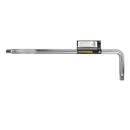 Вороток Г-образный, 375*100 мм, квадрат 1/2&quot;, CrV, матовый хром Denzel 14067 купить в Тобольске