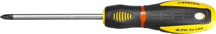 Отвертка STAYER &quot;PROFI&quot; &quot;PROTech&quot;, двухкомп рукоятка, намагниченная, Cr-Mo, PH2x100мм 25132-2-10_z02 купить в Тобольске