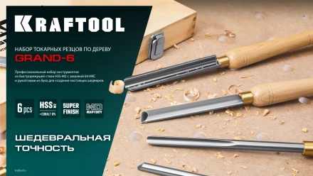 Набор профессиональных токарных резцов по дереву KRAFTOOL 18368 купить в Тобольске