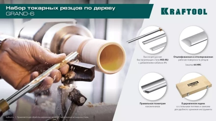 Набор профессиональных токарных резцов по дереву KRAFTOOL 18368 купить в Тобольске