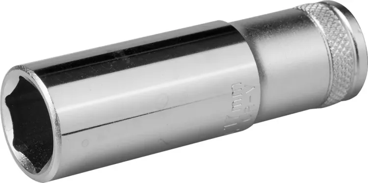 Торцовая головка KRAFTOOL "INDUSTRIE QUALITAT", удлиненная, Cr-V, FLANK, хромосатинированная, 1/2", 17 мм 27807-17_z01 купить в Тобольске