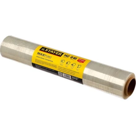 Стрейч-пленка &quot;MAXProtect&quot; упаковочная, ручная, 17мкм, 0,45 х 142 м, STAYER Master 12610-450 купить в Тобольске